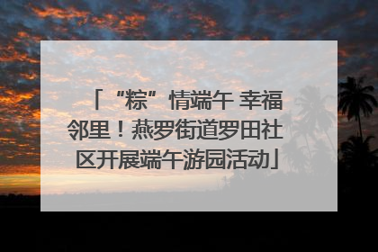 “粽”情端午 幸福邻里！燕罗街道罗田社区开展端午游园活动