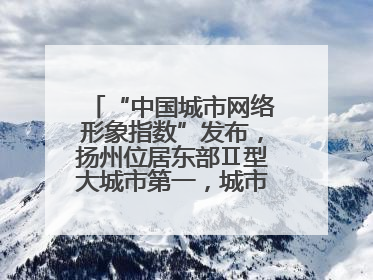 “中国城市网络形象指数”发布，扬州位居东部Ⅱ型大城市第一，城市生活形象亮眼