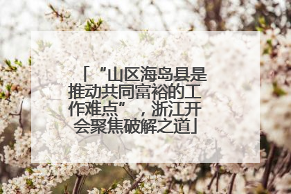 “山区海岛县是推动共同富裕的工作难点”，浙江开会聚焦破解之道
