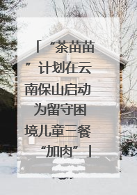 “茶苗苗”计划在云南保山启动 为留守困境儿童三餐“加肉”