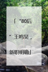 “80后”王鸣昊，新职明确