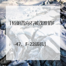 特朗普向石破茂推销F-47、F-22战机
