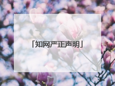 知网严正声明