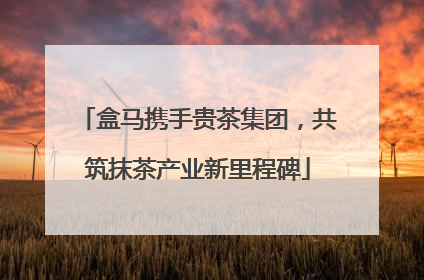 盒马携手贵茶集团，共筑抹茶产业新里程碑