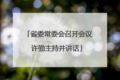 省委常委会召开会议 许勤主持并讲话