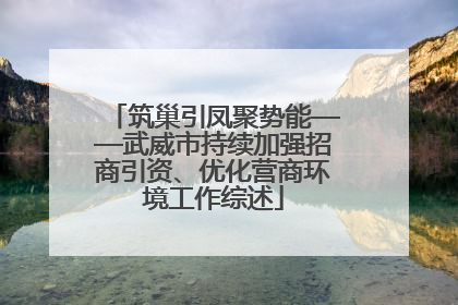 筑巢引凤聚势能——武威市持续加强招商引资、优化营商环境工作综述