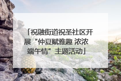 祝融街道祝圣社区开展“仲夏赋雅趣 浓浓端午情”主题活动