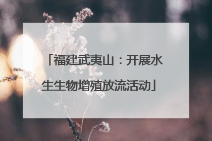 福建武夷山：开展水生生物增殖放流活动