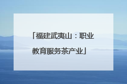 福建武夷山：职业教育服务茶产业