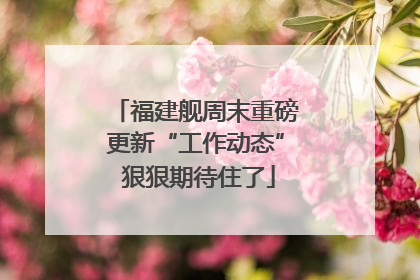 福建舰周末重磅更新“工作动态” 狠狠期待住了