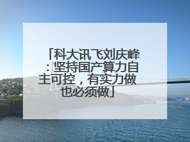 科大讯飞刘庆峰：坚持国产算力自主可控，有实力做也必须做