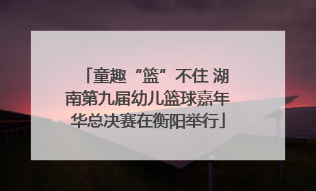 童趣“篮”不住 湖南第九届幼儿篮球嘉年华总决赛在衡阳举行