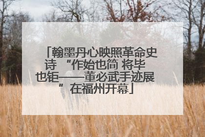 翰墨丹心映照革命史诗 “作始也简 将毕也钜——董必武手迹展”在福州开幕