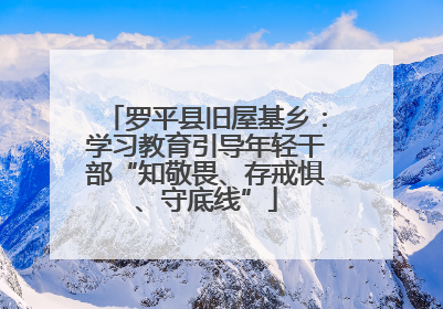 罗平县旧屋基乡：学习教育引导年轻干部“知敬畏、存戒惧、守底线”