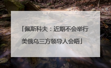 佩斯科夫：近期不会举行美俄乌三方领导人会晤