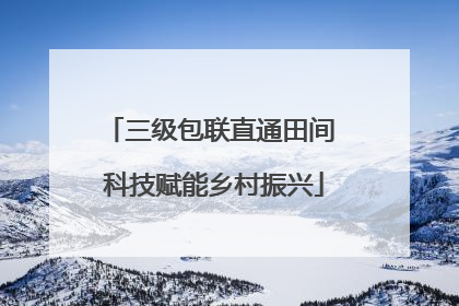 三级包联直通田间 科技赋能乡村振兴