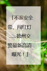 不系安全带、闯红灯……德州交警最新高清曝光！
