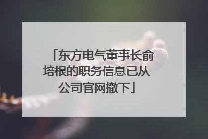 东方电气董事长俞培根的职务信息已从公司官网撤下