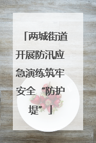 两城街道开展防汛应急演练筑牢安全“防护堤”