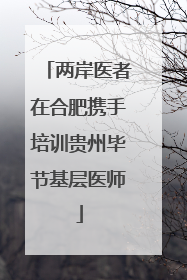 两岸医者在合肥携手培训贵州毕节基层医师