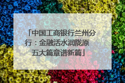 中国工商银行兰州分行：金融活水润陇原 五大篇章谱新篇