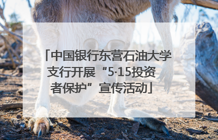 中国银行东营石油大学支行开展“5·15投资者保护”宣传活动