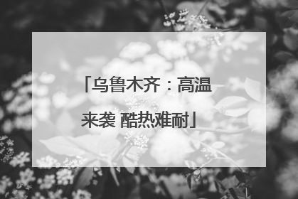 乌鲁木齐：高温来袭 酷热难耐