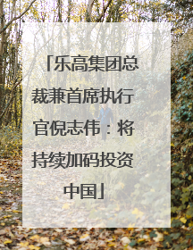 乐高集团总裁兼首席执行官倪志伟：将持续加码投资中国