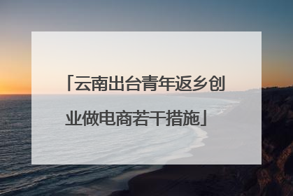 云南出台青年返乡创业做电商若干措施