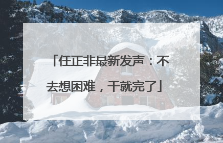 任正非最新发声：不去想困难，干就完了