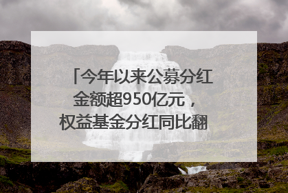 今年以来公募分红金额超950亿元，权益基金分红同比翻倍｜招财猫