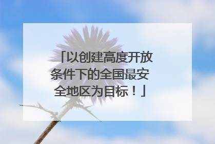 以创建高度开放条件下的全国最安全地区为目标！