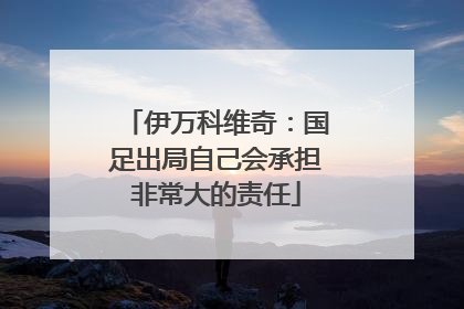 伊万科维奇：国足出局自己会承担非常大的责任