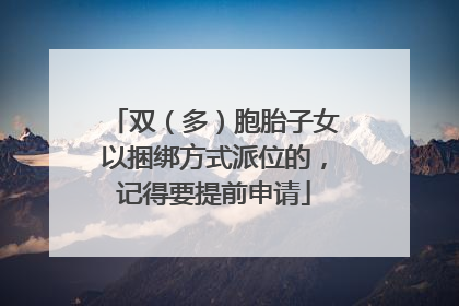 双（多）胞胎子女以捆绑方式派位的，记得要提前申请