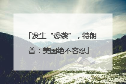 发生“恐袭”，特朗普：美国绝不容忍