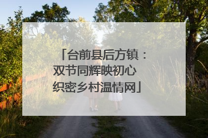 台前县后方镇：双节同辉映初心 织密乡村温情网