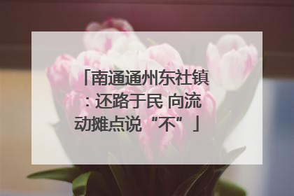 南通通州东社镇：还路于民 向流动摊点说“不”