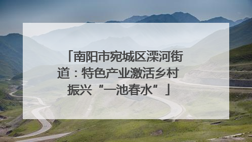 南阳市宛城区溧河街道：特色产业激活乡村振兴“一池春水”