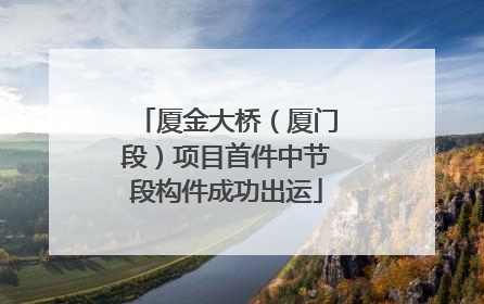 厦金大桥（厦门段）项目首件中节段构件成功出运