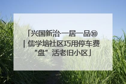 兴国新治·一居一品⑩｜儒学垴社区巧用停车费“盘”活老旧小区