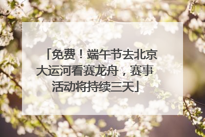 免费！端午节去北京大运河看赛龙舟，赛事活动将持续三天