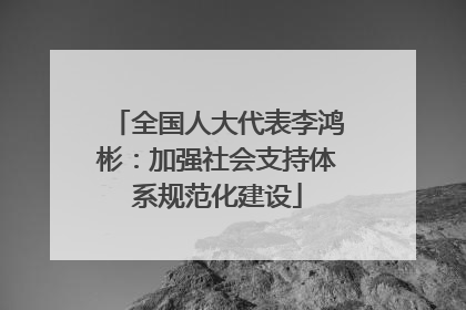 全国人大代表李鸿彬：加强社会支持体系规范化建设
