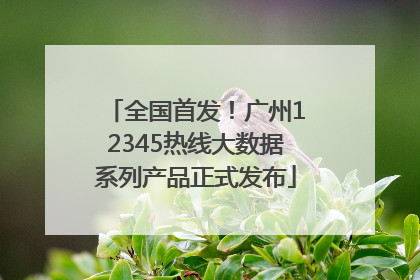 全国首发！广州12345热线大数据系列产品正式发布