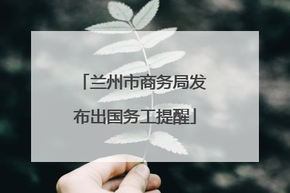 兰州市商务局发布出国务工提醒