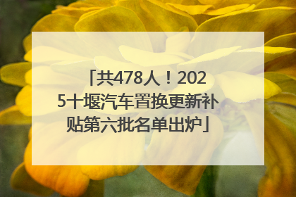 共478人！2025十堰汽车置换更新补贴第六批名单出炉