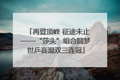再登顶峰 征途未止——“莎头”组合圆梦世乒赛混双三连冠