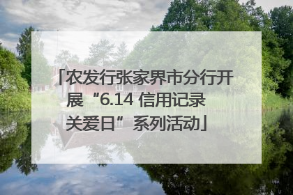 农发行张家界市分行开展“6.14 信用记录关爱日”系列活动