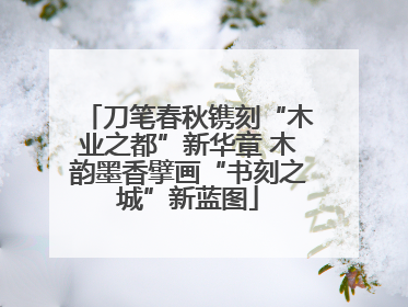 刀笔春秋镌刻“木业之都”新华章 木韵墨香擘画“书刻之城”新蓝图
