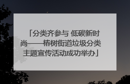 分类齐参与 低碳新时尚——椿树街道垃圾分类主题宣传活动成功举办