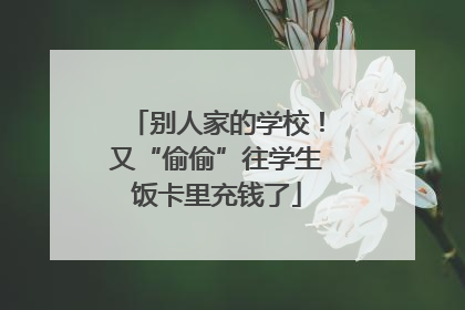 别人家的学校！又“偷偷”往学生饭卡里充钱了